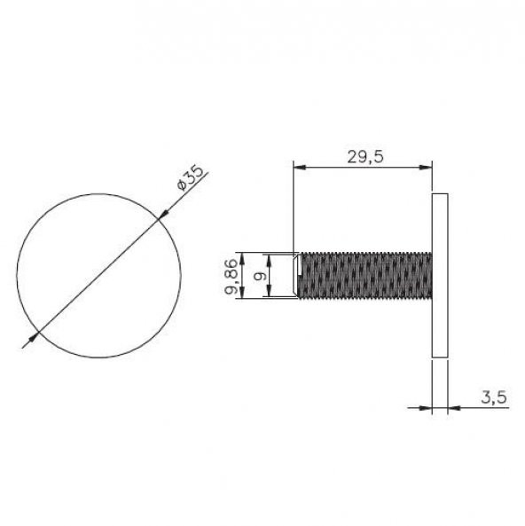 Masa - Sehpa Ayağı Cam Bağlantı Flanşı 3.5mm (4 Adet) - Resim 2
