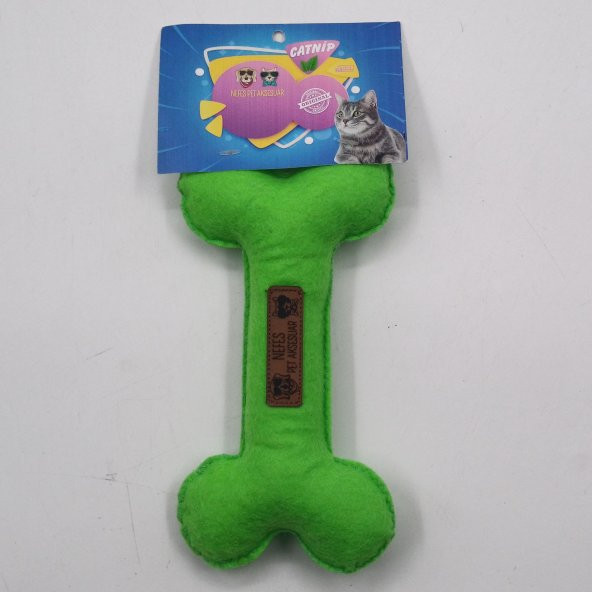 NEFES PET Kemik Figürlü Kedi Otlu Keçe Kedi Oyuncak - 3