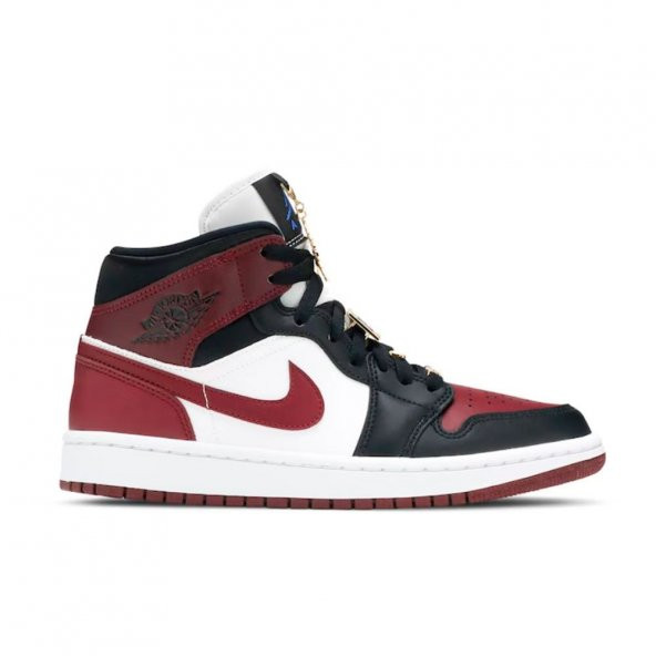 Nike Air Jordan 1 Mid SE Black Dark Beetroot Spor Ayakkabı