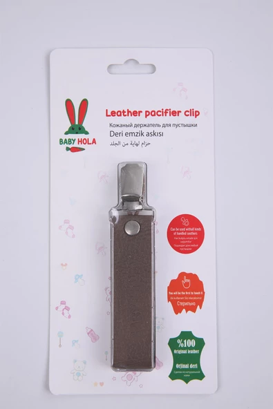 Babyhola Emzik Askısı Korumalı Metal Klipsli %100 Hakiki Deri Özel Ambalajlı Hediyelik 1072-1 - 7