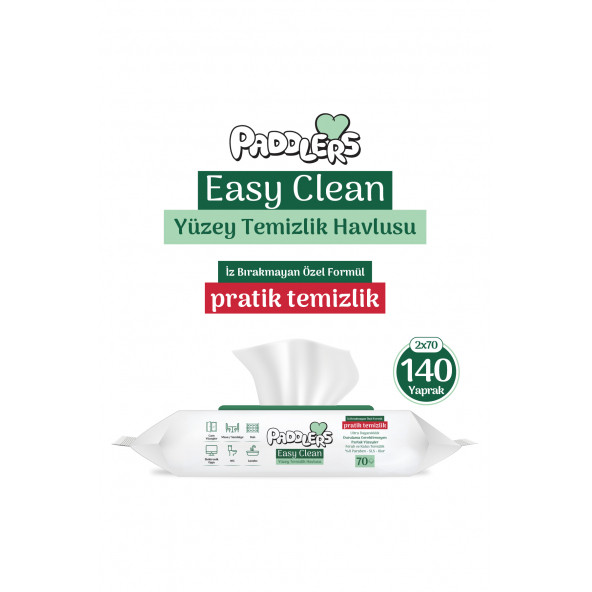 Easy Clean Beyaz Sabun Katkılı Yüzey temizlik Havlusu 2x70 (140 Yaprak)