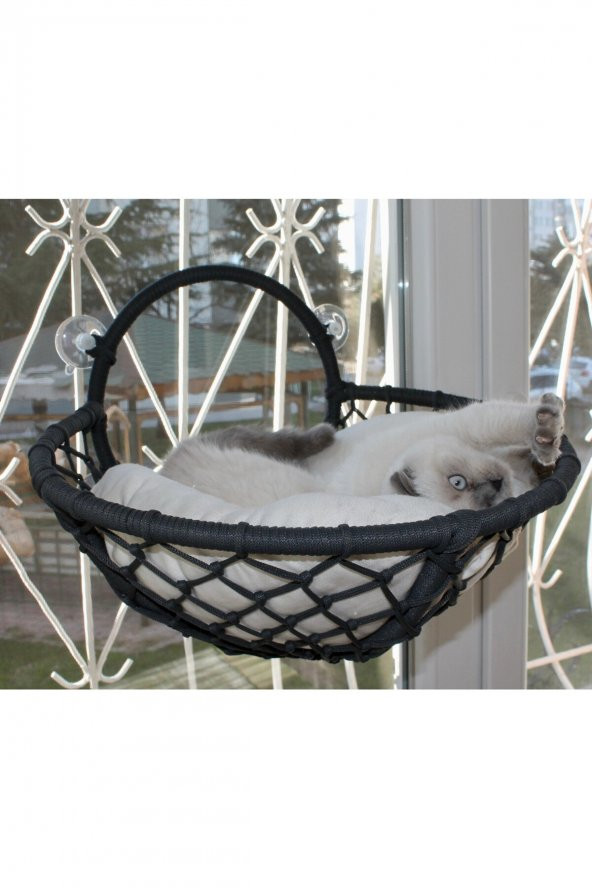 Grant Kedi Cam Yatağı & Cam Askılı Vantuzlu Kedi Yatağı Antrasit - 2