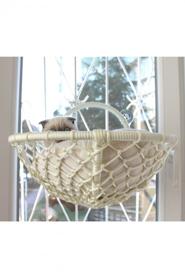 Grant Kedi Cam Yatağı & Cam Askılı Vantuzlu Kedi Yatağı Beyaz - 2