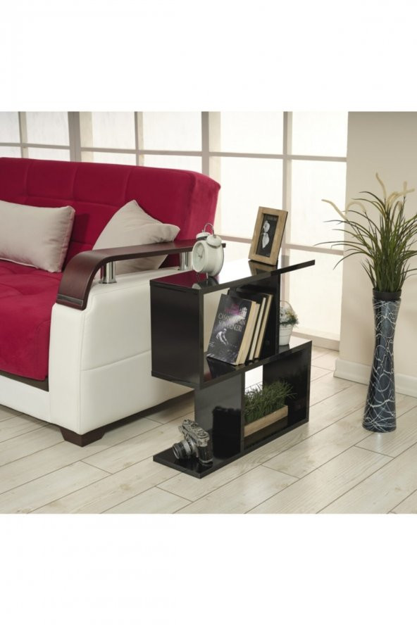 Alfa Yan Sehpa Kitaplık Siyah - 2