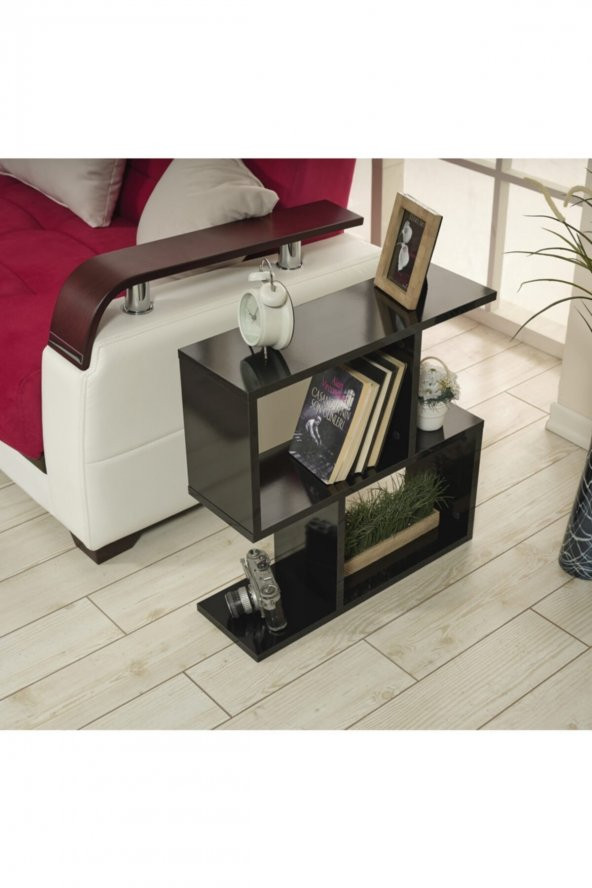 Alfa Yan Sehpa Kitaplık Siyah - 3