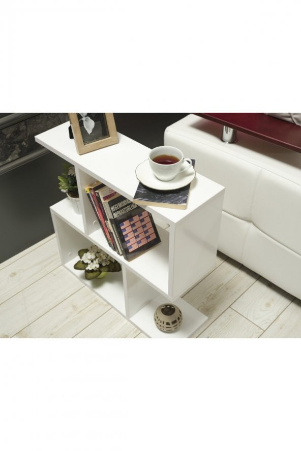 Alfa Yan Sehpa Kitaplık Beyaz - 2