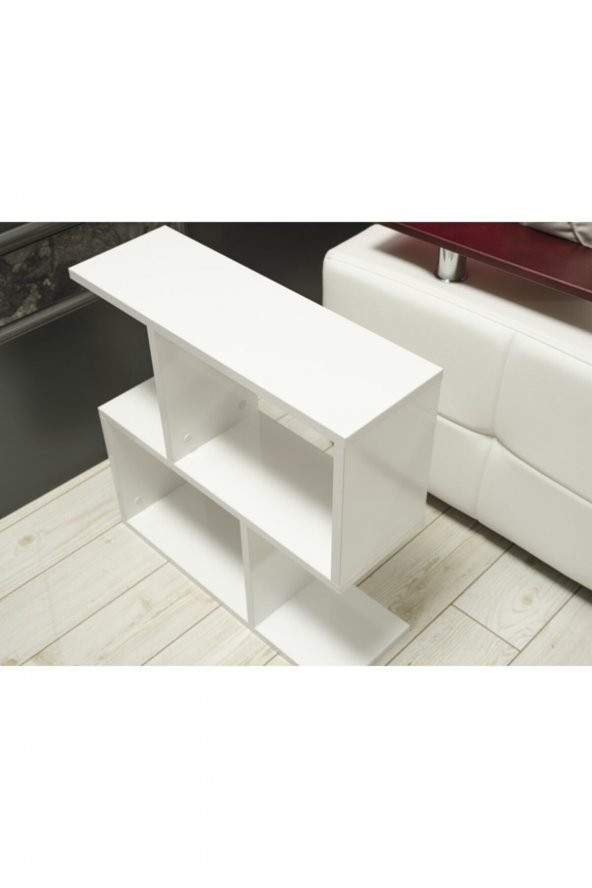 Alfa Yan Sehpa Kitaplık Beyaz - 3