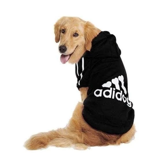 Siyah Adidog Kapşonlu Sweatshirt Dual, Orta ve Büyük Irklar İçin