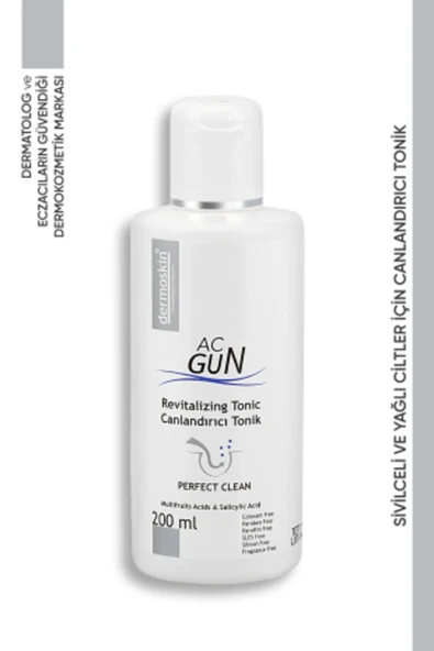 DERMOSKIN Acgun Sivilce ve Akneli Ciltler için Canlandırıcı Tonik 200 ml 8697796000028 - 3