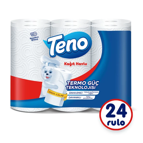 Teno Avantaj Paket Kağıt Havlu 24 Rulo (6 Rulo x 4 Paket)