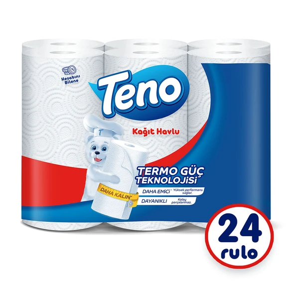 Teno Avantaj Paket Kağıt Havlu 24 Rulo (6 Rulo x 4 Paket)