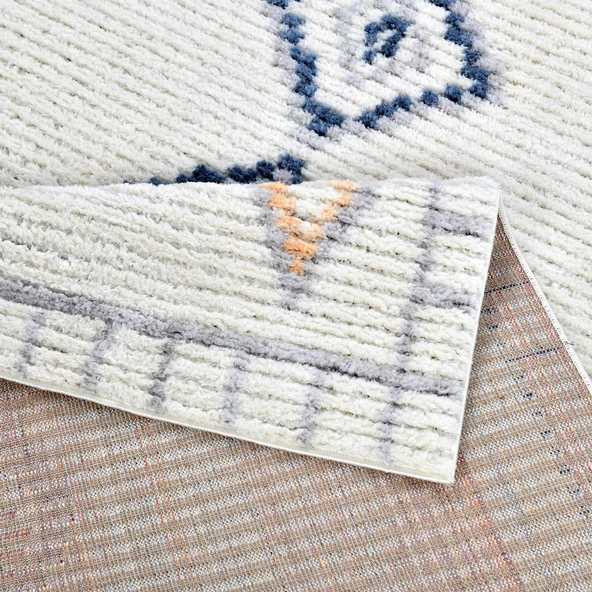 Mistik Krem Yumuşak Peluş Çocuk Odası Oturma Odası Salon Mutfak Halısı F456O_YF86 - 5