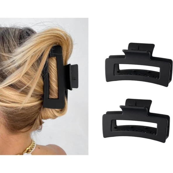 Mandal Toka İthal Ürün Büyük Boy 10 cm Mat Siyah Saç Tokası - 2