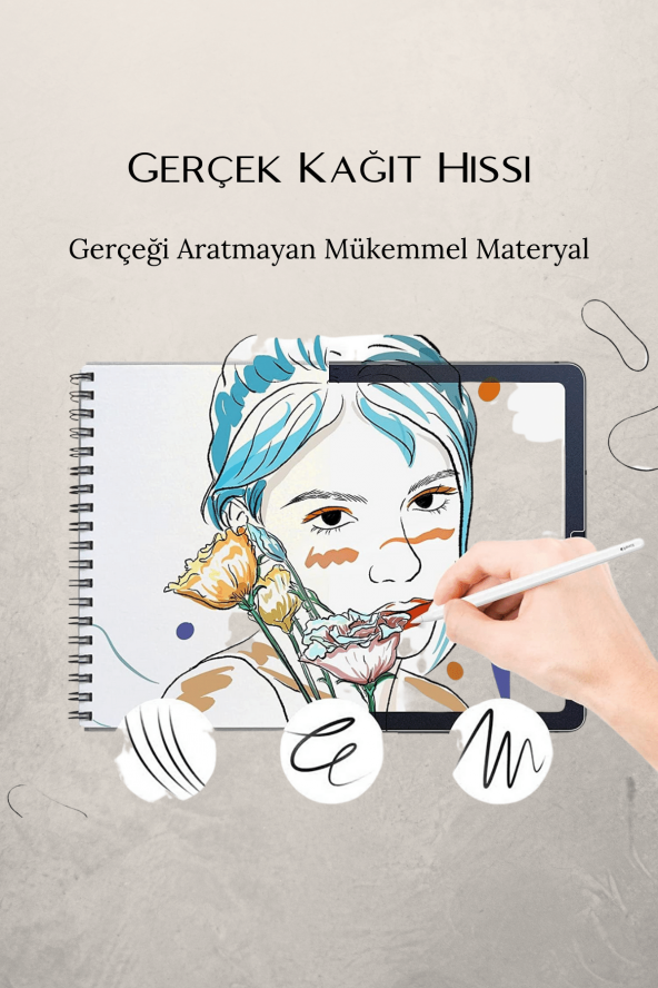 Galaxy Tab S9 SM-X710 Uyumlu Gerçek Kağıt Hissi Parlama Önleyici Paper Like Ekran Koruyucu - Resim 2