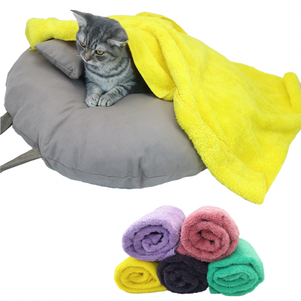 Pelüş Kedi Köpek Yatağı Battaniyesi Evcil Kedi Minderi Kedi Evi K