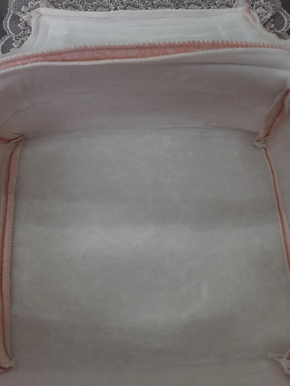 Love Pudra Pembe Dantelli Kalpli 3lü Çeyizlik Hurç Seti, Düğün, Nişan, Bohça, Gelin, Damat, Hurcu - 3