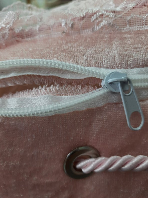 Love Pudra Pembe Dantelli Kalpli 3lü Çeyizlik Hurç Seti, Düğün, Nişan, Bohça, Gelin, Damat, Hurcu - 5