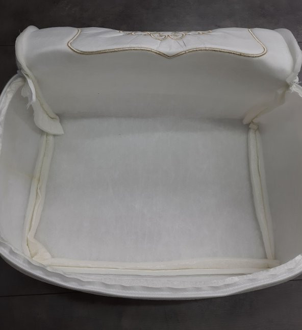 Rumeli Krem Üzeri Gold Nakışlı Çeyizlik 3lü Hurç Seti, Düğün Nişan, Söz, Bohça, Gelin, Damat, Hurcu - 3