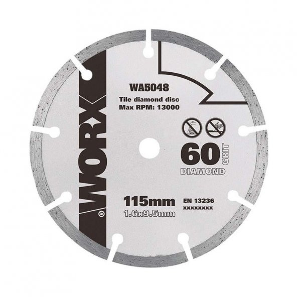 WORX WA5048 115x9,5mm Fayans, Seramik, Mermer Kesme Soketli Elmas Daire Testere Bıçağı - 3