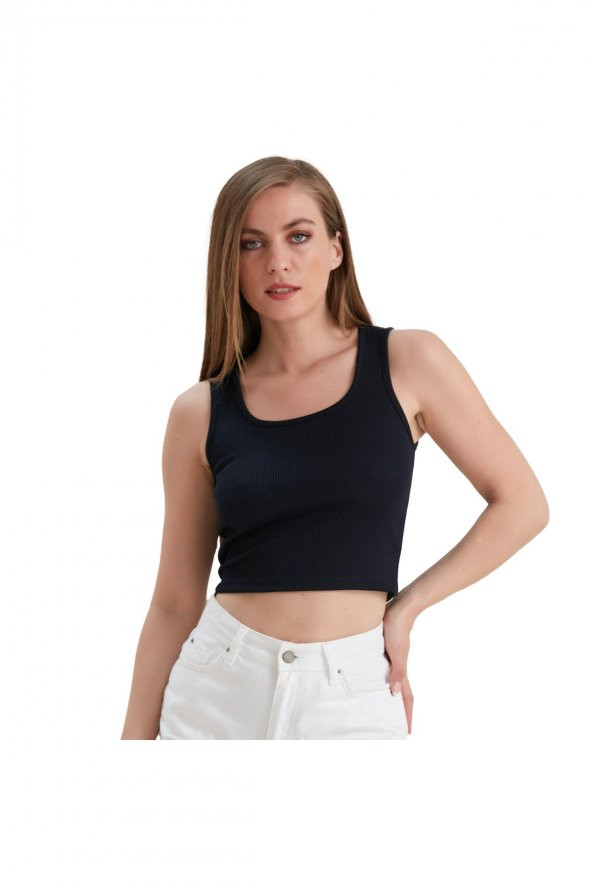 Kadın Lacivert Atlet Crop