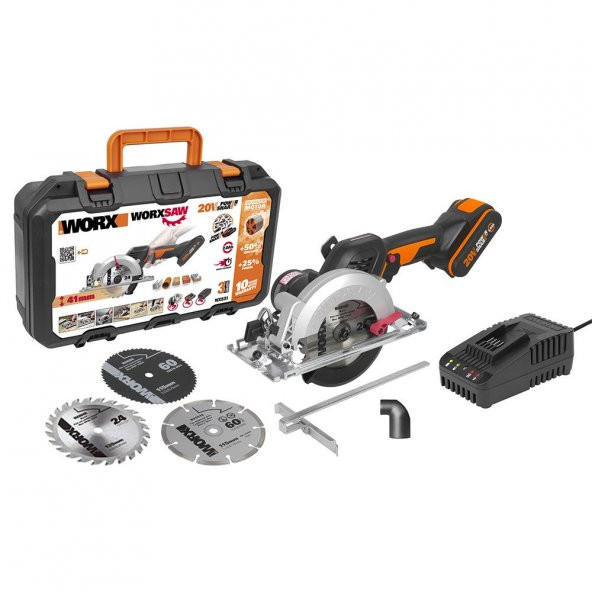 WORX WX531 20Volt 2.0Ah. Li-ion 120mm Kömürsüz Profesyonel Çok Amaçlı Daire Testere - Resim 6