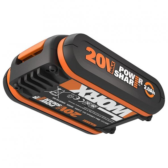 WORX WA3551 20Volt 2.0Ah. Li-ion PowerShare Yedek Akü - 7