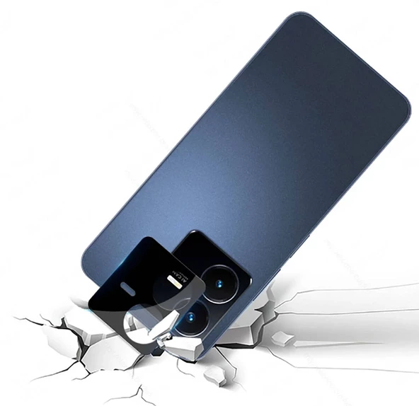 Vivo Y22 Zore 3D Kamera Camı Koruyucu - Resim 3