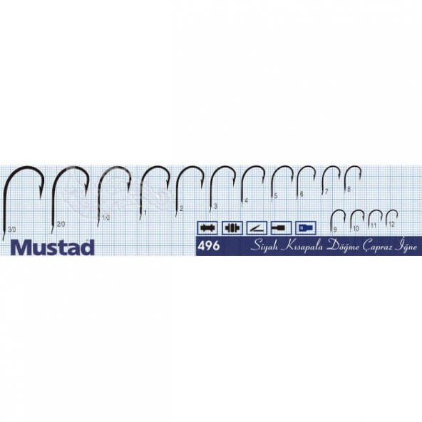 Mustad Olta İğnesi 496 25li  Standart NO:2-0 - 1