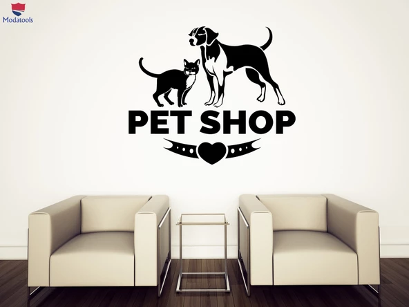 Duvar Ofis, Çalışma Odası Sticker Pet Store Logo Kedi Köpek Ev Hayvanlar Tasarım Benzersiz Hediyelik