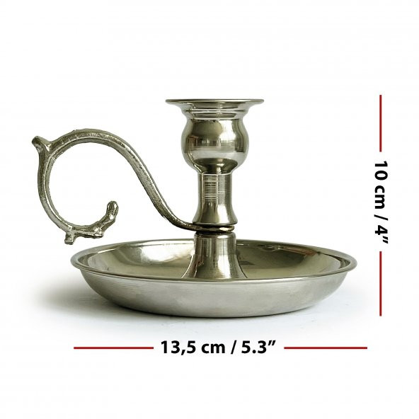 Shark Anatolia Alem Bakır Mumluk Şamdan Beyaz - 4