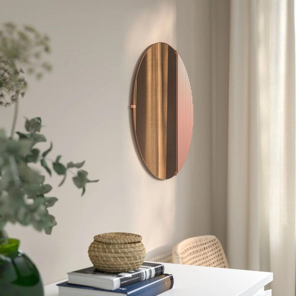 Yuvarlak Ayna SKOGSGRANSEN Bakır Rengi, 50 Cm MeridyenDukkan Sade Modern Tasarım - 3