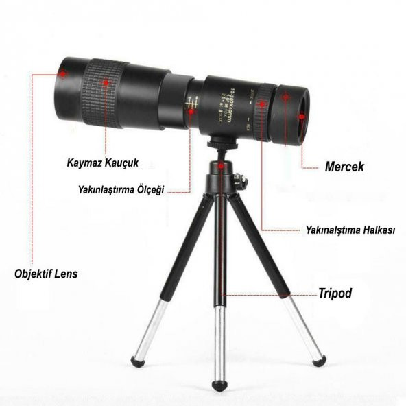 DailyTech 10-300x40 Zoom Monoküler Teleskop Dürbün Telefon Tutuculu - 2
