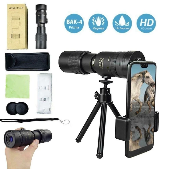 DailyTech 10-300x40 Zoom Monoküler Teleskop Dürbün Telefon Tutuculu - 7