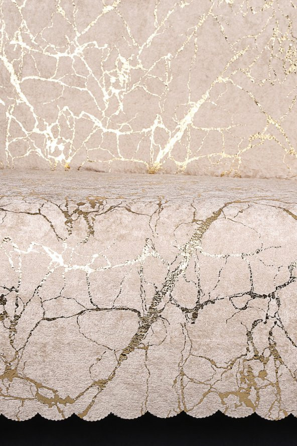 Güzide Vizon Koltuk Örtüsü Altın Varaklı Kaymaz Süngerli Çekyat Örtüsü 1 Adet 170x210 cm - Resim 2