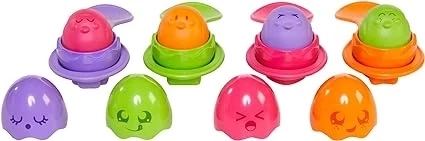 TOMY E73082 Toomies Hide and Squeak Yumurta ve Kaşık Set, Çok Renkli