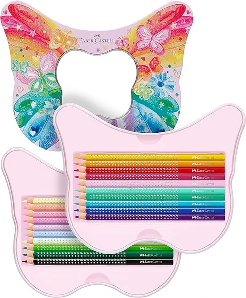 Faber Castell Sparkle 20'li Boya Kalemi Kelebek Teneke Kutu / 201971 - Resim 2