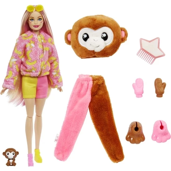 Cutie Reveal Bebekler Barbie Tropikal Orman Serisi - Maymun, HKR01