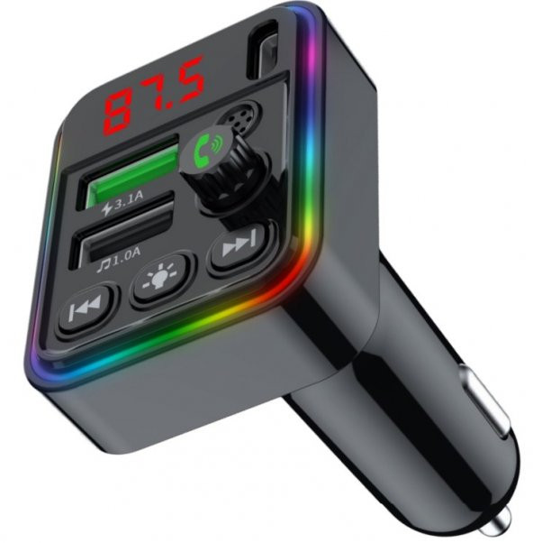 Concord C-617 Bluetooth Görüşme ve Müzik Dinleme Ekranlı RGB Fm Transmitter PD + 3.1A Çift USB Şarj - 2