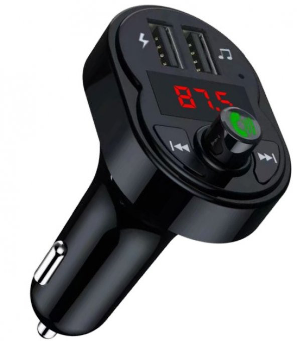 Concord C-615 Bluetooth Görüşme ve Müzik Dinleme Ekranlı Fm Transmitter Çift USB Şarj USBTF