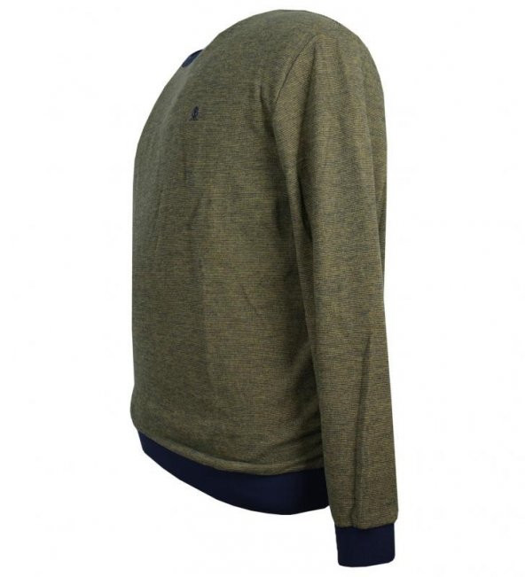 Erkek Büyük Beden Bisiklet Yaka Selanik Kazak Yeşil - 2