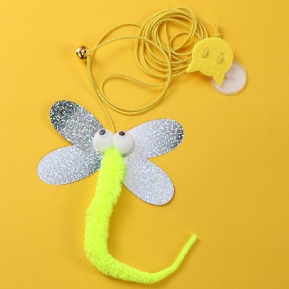 Kelebek Model Elastik Kendinden Yapışkanlı Kedi Oyun Oltası - 2
