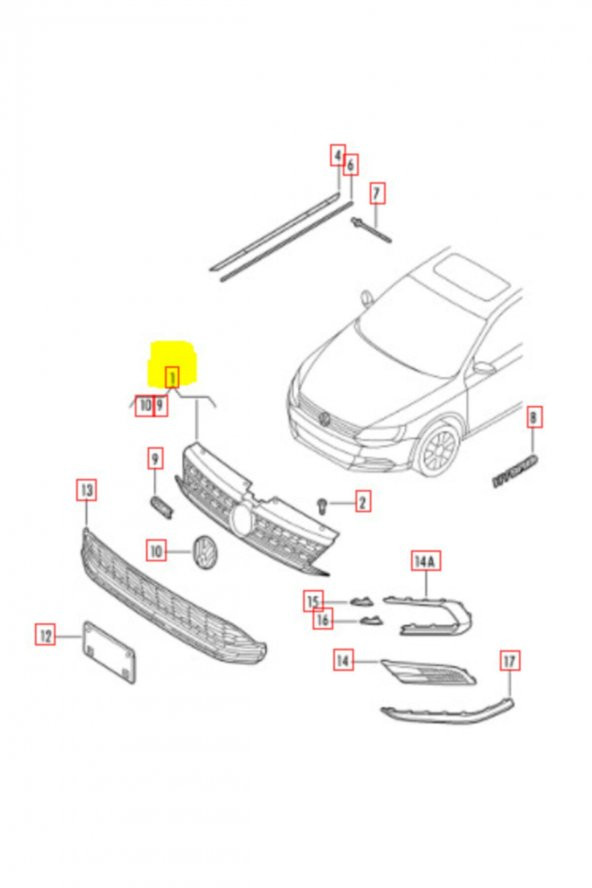 Vw Jetta Gli Ön Panjur 2015+ - 4