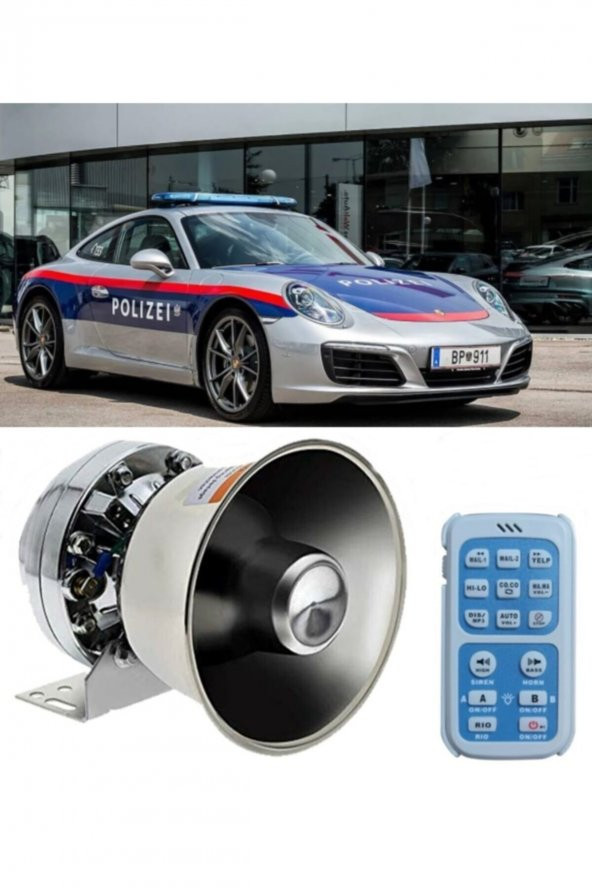Siren 200w Profesyonel Uzaktan Kumandalı Metal Speaker - 3