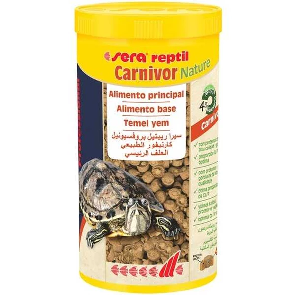 Sera Profesyonel Reptil Carnivor 1000 ML 330 g  Profesyonel Kaplumbağa Yemi Etçil Skt : 10/2026