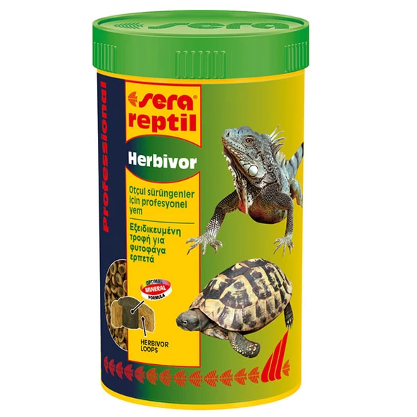 Sera Reptil Herbivor 250 ml 80 g Skt : 11/2026 Professional Otçul Sürüngen Yemi Orjinal Kutusunda