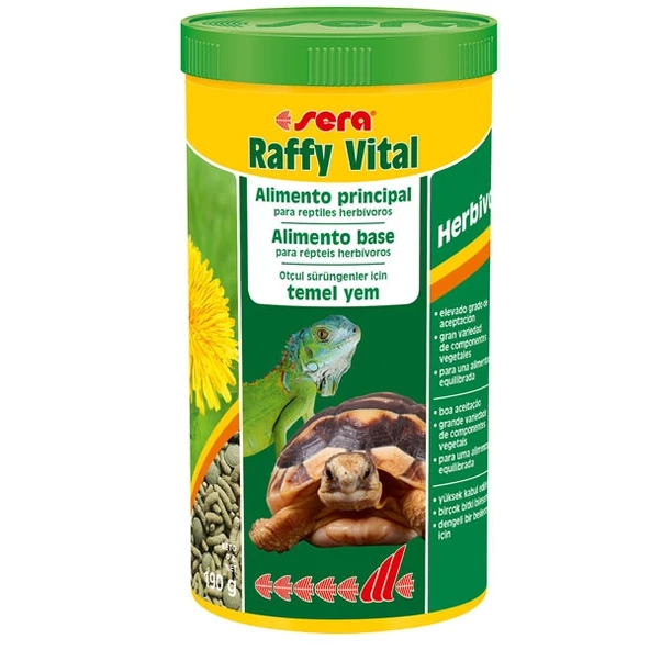 Sera Raffy Vital 1000 ml Skt:08/2025 Sürüngen Yemi (190 gr)  Kaplumbağa Yemi