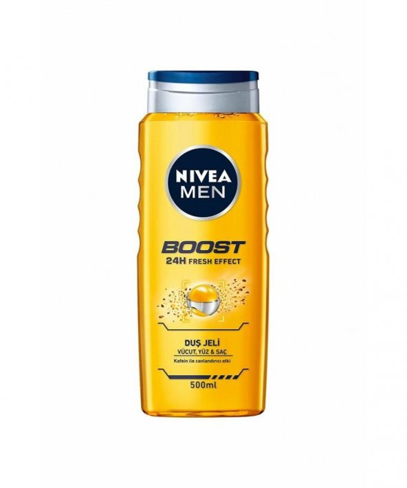 Nivea Men Boost Duş Jeli 500ml 3ü 1 Arada Komple Bakım, Vücut, Saç Ve Yüz Için