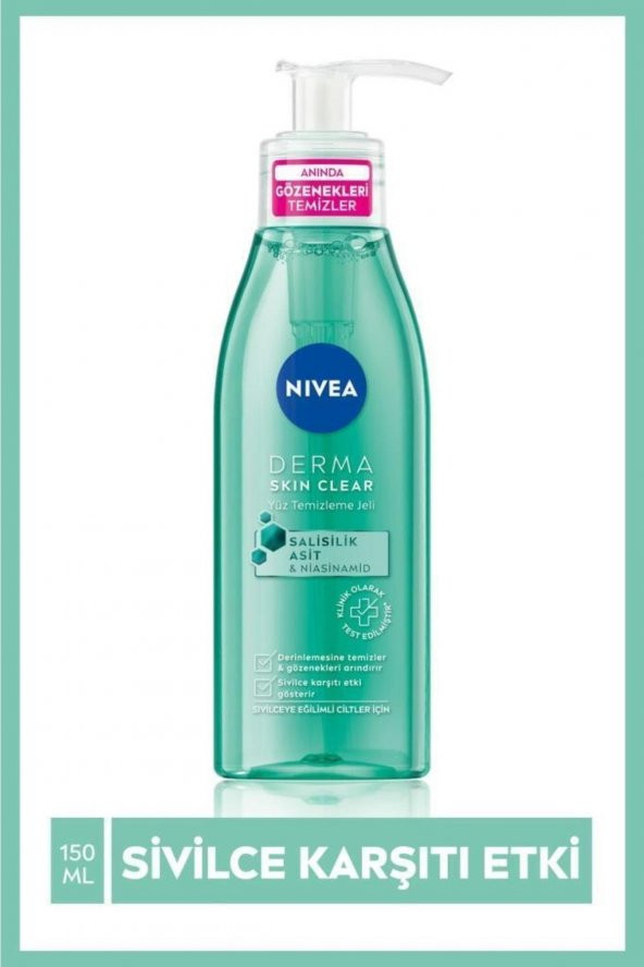 Nivea Derma Skin Clear Sivilce Karşıtı Yüz Temizleme Jeli 150 Ml