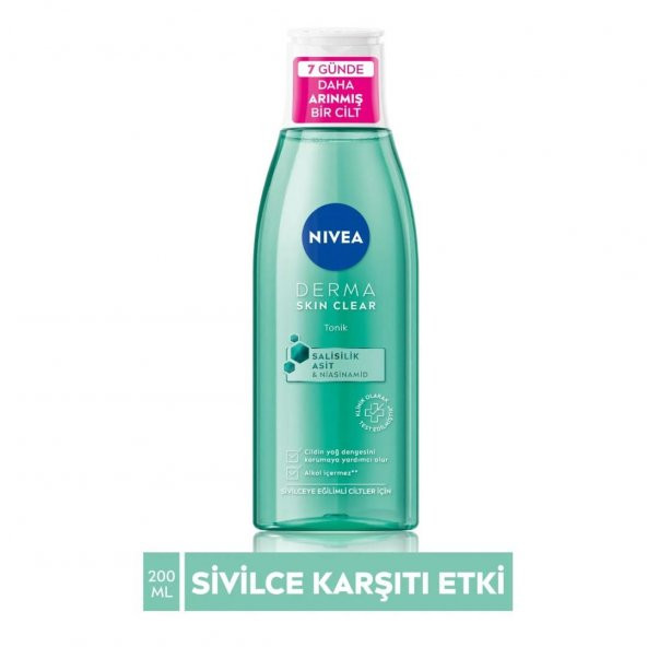 Nivea Derma Skin Clear Sivilce Karşıtı Niasinamid Ve Salisilik Asit (BHA) Tonik 200ml