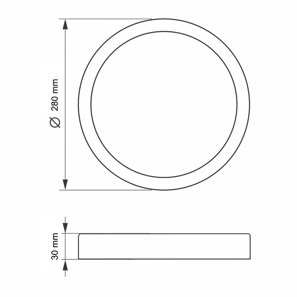 WONDEKS 24W SIVA ÜSTÜ YUVARLAK LED PANEL BEYAZ - 2